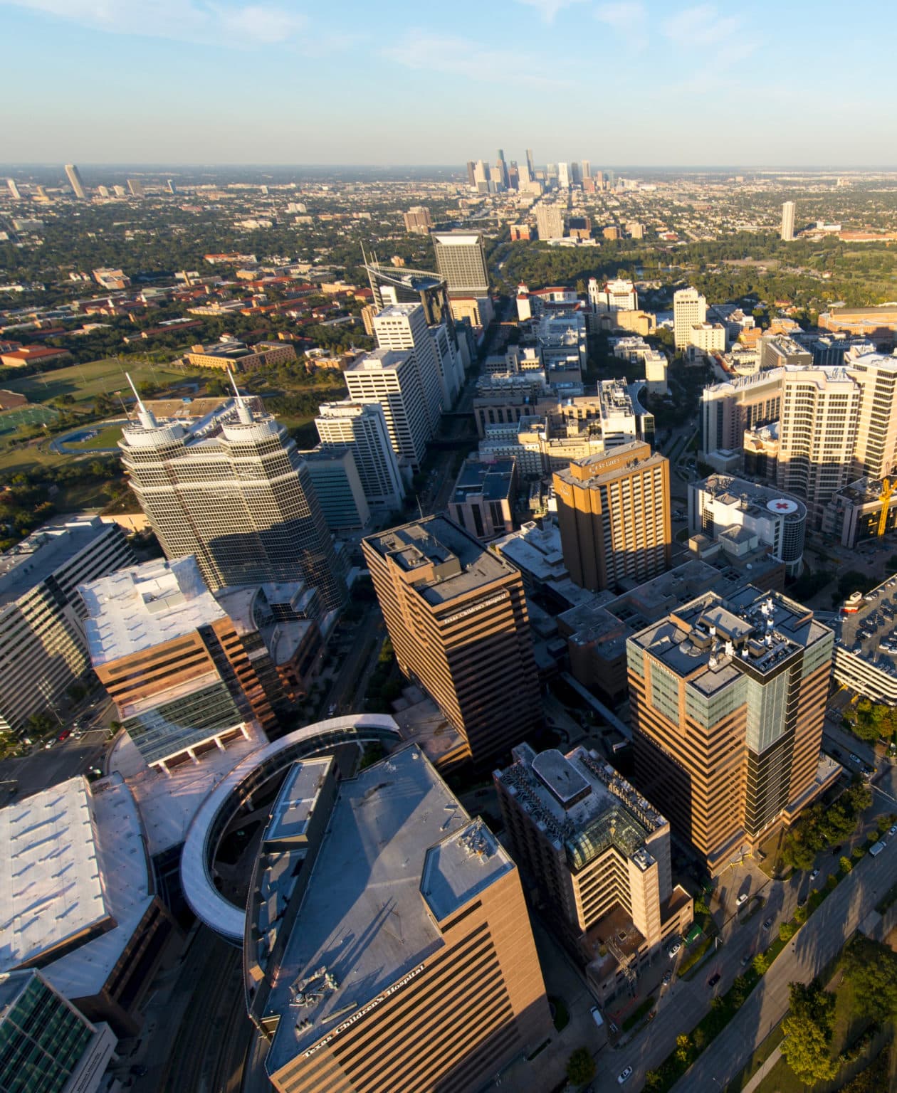 Aerial view of Houston skyline