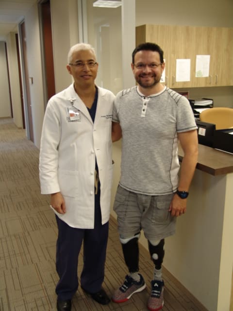 Zachery Jessup with Kristofer M. Charlton-Ouw, MD, at a recent appointment. (Photo by: Caliann Ferguson)