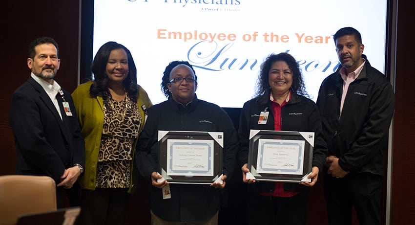 Recipients of the UT Physicians Employee of the Year title for 2017.
