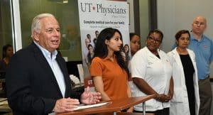 Rep. Gene Green at the 23rd Annual Immunizations event at UT Physicians - Jensen.