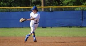 Jason Guidry on baseball field