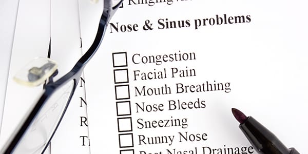 Checklist of Nose & sinus problems