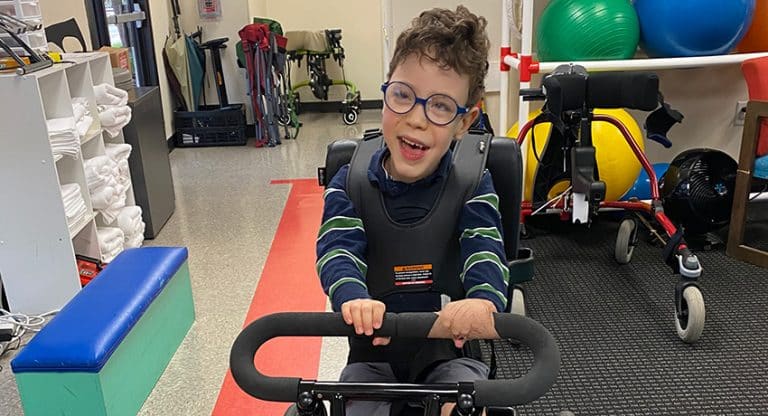 Boy with cerebral palsy is thriving with help from specialized clinic