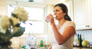 Woman drinking water