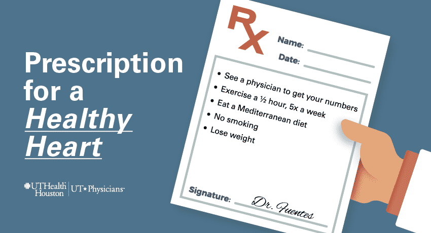 Graphic for a Prescription for a Healthy Heart from UT Physicians