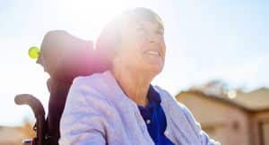 mature woman in a wheelchair