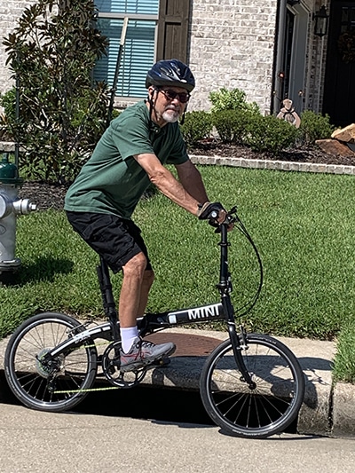 Glen Provost on bicycle