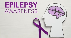 A purple ribbon symbolizes Epilepsy Awareness