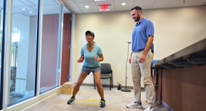 Physical therapy session