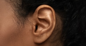 The science of ear wax - close-up image of a person's ear