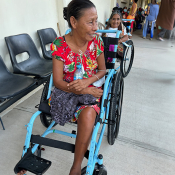 Woman in wheelchair