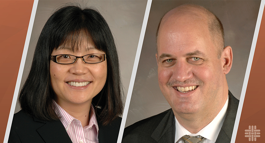 Institute co-directors Cynthia Ju (left), PhD, and Holger Eltzschig (right), MD, PhD. (Graphic by UTHealth Houston)