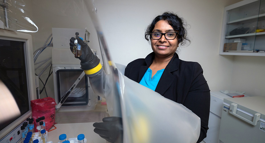 Bhanu Priya Ganesh, PhD, led research revealing that changes in gut bacteria impact inflammmation after stroke (Photo by UTHealth Houston)