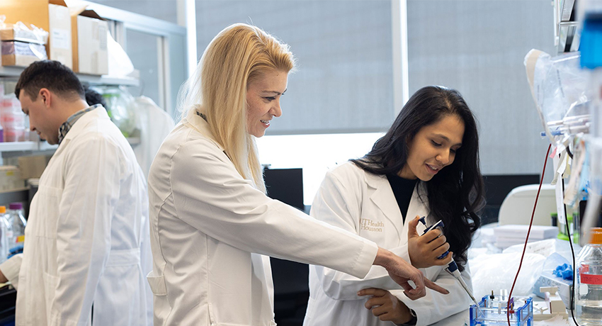 Two female doctors working in a laboratory