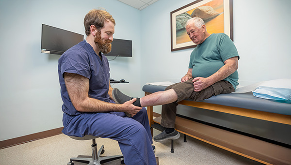 Donald's post-surgery recovery in the exam room