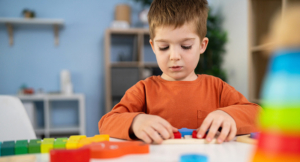 Boy playing with toys