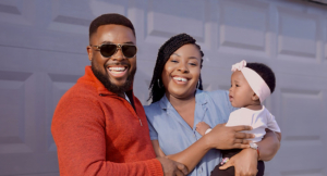 Dawn Cardinal, with her husband and baby
