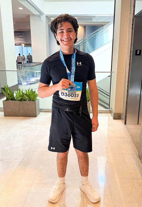 Aidan after half marathon in 2026